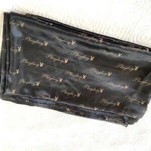 Vintage PLAYBOY BUNNY Home BROWN Full SIZE Satin Bed Sheet One Flat Sheet